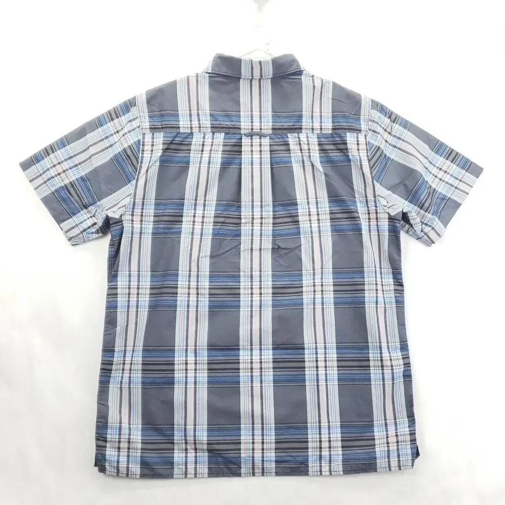 The North Face Shirt Mens Large Blue White Plaid Pocket Classic Button-Up